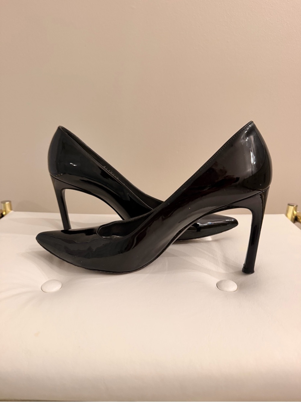Stuart Weitzman Power Pump 85 Black Patent Leather 7.5